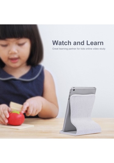 Novahub Ahşap Tablet Standı - İpad & Samsung Uyumlu, Boyun Ağrısını Azaltan, Ayarlanabilir Beyaz Stand