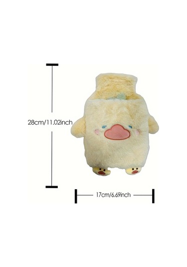 Elmpaly Sarı Civciv 33.81 Ons Pvc Astarlı Isıtmalı Su Isıtıcı Sevimli Peluş Hayvan Tasarımı Çıkarılabilir Ayaklı Taşınabilir Menstrual Isıtma Yastığı Antrasit