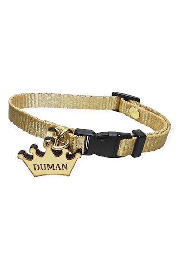 İsimli Kedi Tasması , Kedi İsimlik , İsme Özel Tasma, Altın Renk