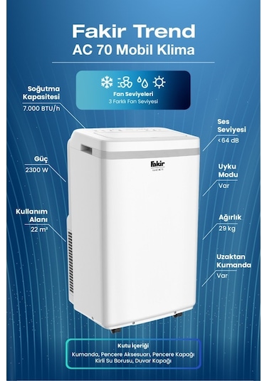 Fakir Trend AC 70 A 7000 BTU Mobil Klima