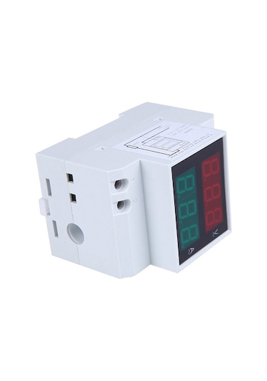 Yifomall Çift Gösterge Led Voltmetre Ampermetre Ac 80-300v 0.2-99.9a Din Ray Montaj
