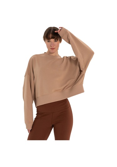 Inguz Organik Pamuk Oversize Sweatshirt Bej