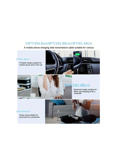 Willowhaven 5 Adet Karışık Usb Type C Kablosu 6 6ft Hızlı Şarj 3a