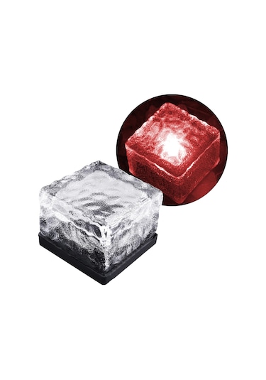 Solar Ledli Kırmızı Tuğla Görünümlü Bahçe Dekorasyon Aydınlatma