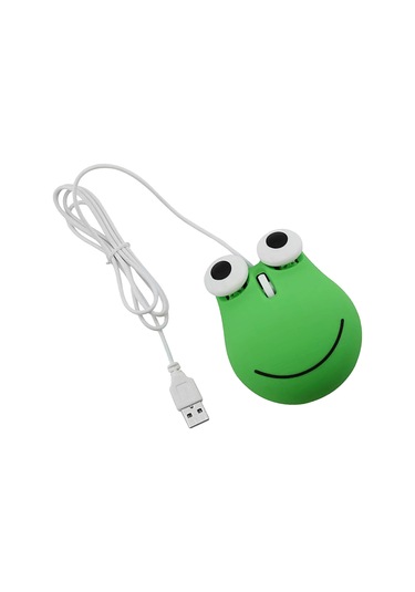 Xindoker Yeşil Kurbağa Desenli Ergonomik Kablolu Fare - Keskin Optik Takip, Konforlu Tutuş, Bilgisayar Ve Dizüstü Uyumlu