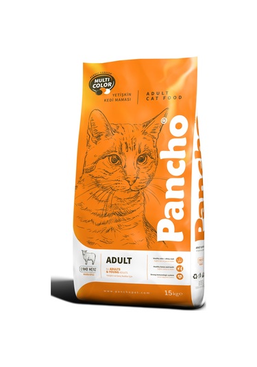 Pancho Tavuklu Renkli Yetişkin Kedi Maması 15 KG