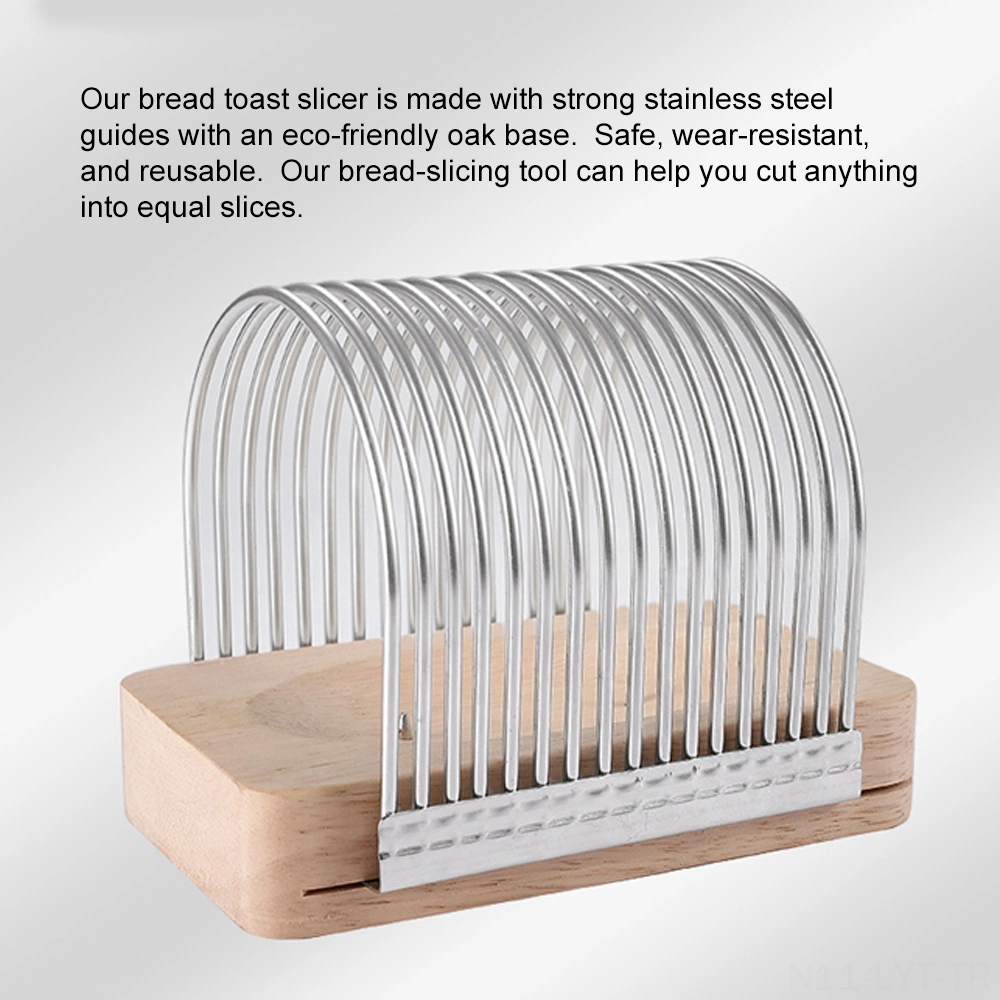 Youtek Ahşap Ve Paslanmaz Çelik Eşit Dilimler İçin Fırın Aleti, Ekmek-kasar-kartalotu Kesici, Kırıntı Toplayıcı Tabaklı Mutfak Aracı Ahşap