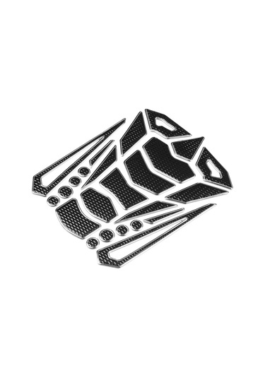 Moveevo Motosiklet Tankı Koruyucu Sticker - Yumuşak Kauçuk, Kolay Yapıştır/çıkar, Uv Dayanıklı, Siyah-gümüş Kenar, Evrensel Uyum