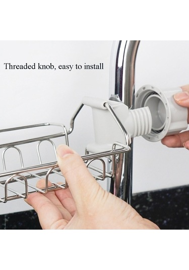 Dancemonkey 2 Adet Paslanmaz Çelik Bez Sünger Saklama Drenaj Rafı - Pratik Depolama Gümüş