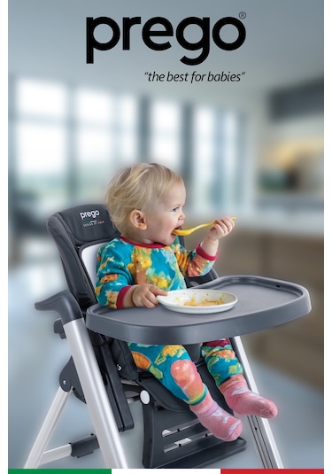 Prego Cappi Yükseklik Kademeli Sırt Kısmı Yatabilir Mama Sandalyesi