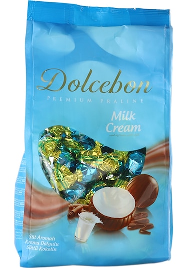 Dolcebon Süt Aromalı Krema Dolgulu Sütlü Praline 1000 Gr. 1 Paket