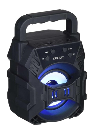 Bukrem Store Kts-1057 Bluetooth Taşınabilir Hoparlör 3 Led Işıklı, Fm Radyolu, Şarjlı Ses Bombası