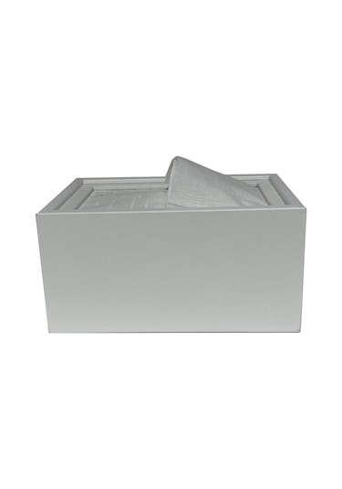 Mimoza Ahşap Masaüstü Yatay Peçetelik Beyaz 24 Adet