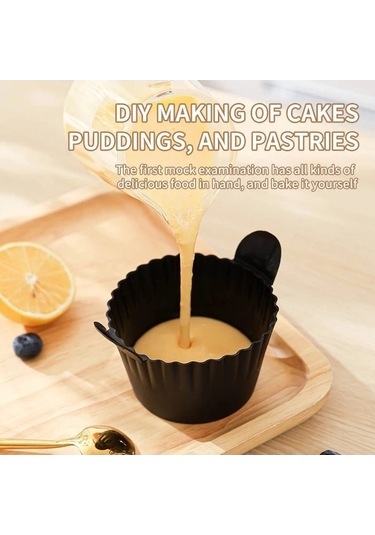 Trendooze 3 Bölmeli Siyah Kalın Mikrodalga Fırın Kek Kalıbı Yumurta Pişirme Kabı Seti