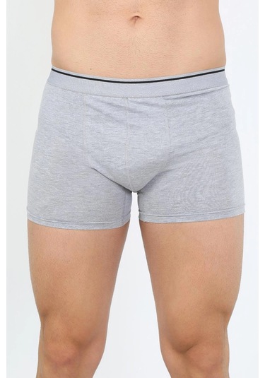 Giyim Erkek Pamuk Likralı Boxer Gri Gri