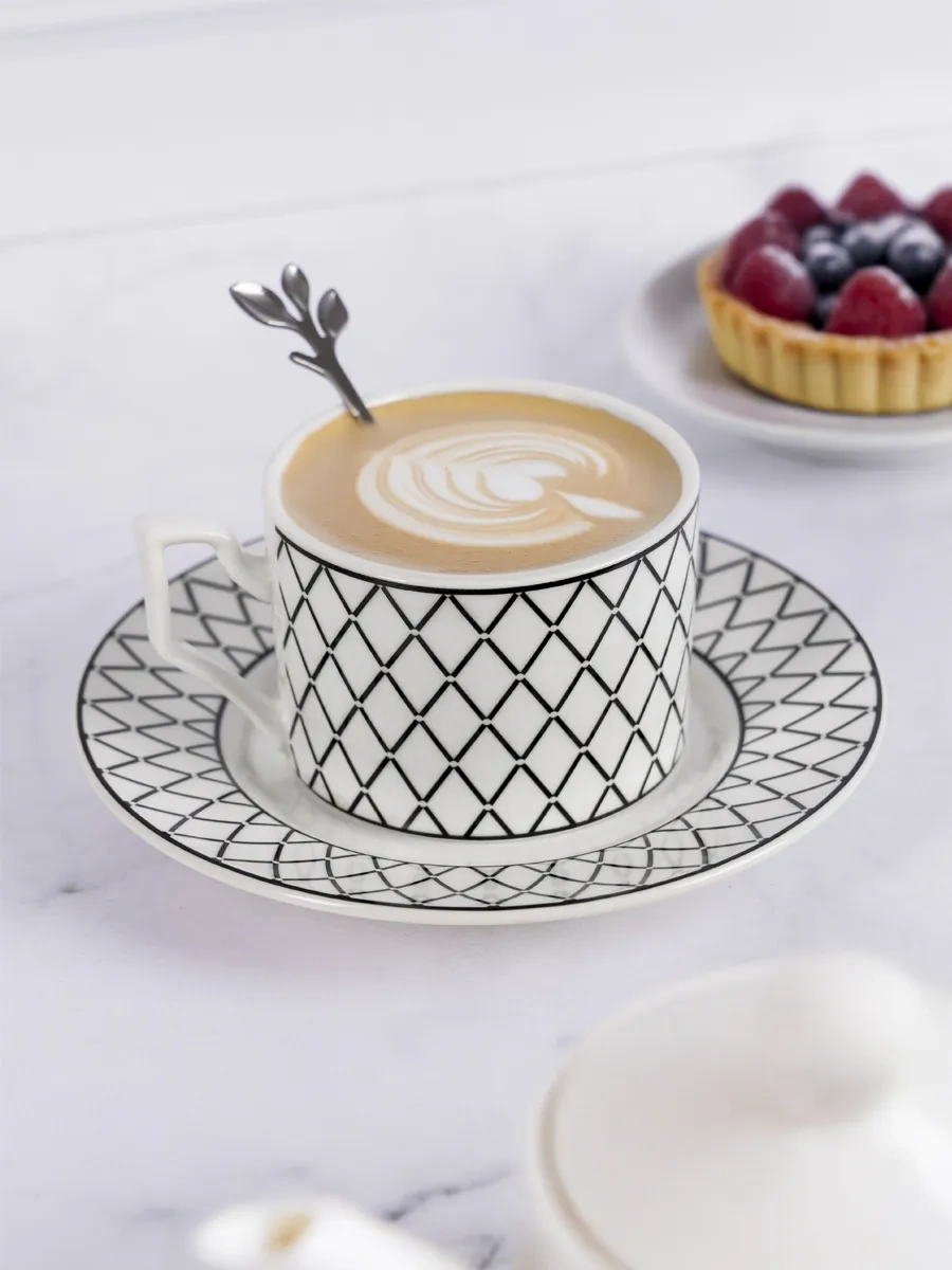 Homelabshop Fincan Ve Tabakdan Oluşan Çay Takımı - Hazır Hediye 416660884 Beyaz