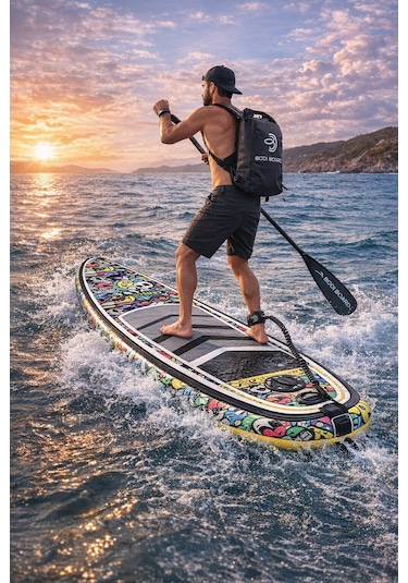 Paddle Board Sup Bodi Emoji Head Şişme Stand 350x84x15cm Full Set