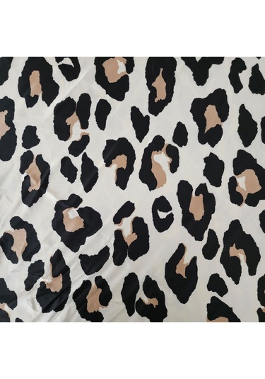 Hedea Leopar İzleri Saten Fular 70x70 Cm Beyaz