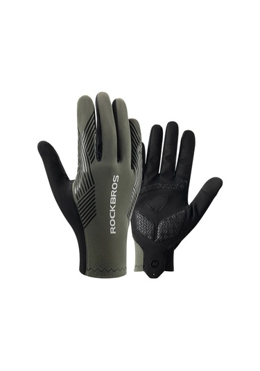 Rockbros S310 Dokunmatik Ekran Tam Parmak Kaymaz Sbr Mtb Bisiklet Eldiveni