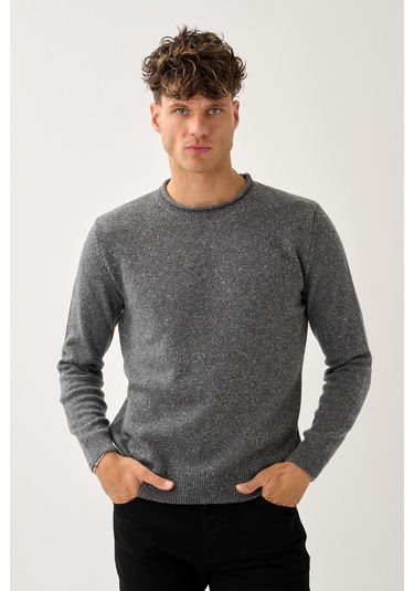 Erkek Melanj Triko Kazak Antrasit