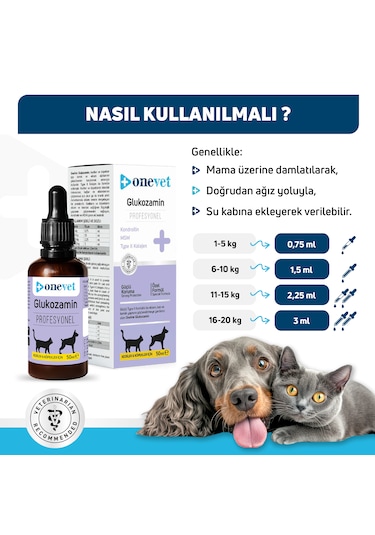 Onevet Kedi Ve Köpekler İçin Glukozamin Damla 50 Ml