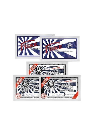 Viktoria Kumaş Boyası Kot Boyası 51 Koyu Lacivert 3'lü - Fiske Sabitleyici 2'li