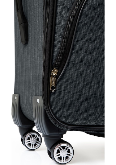 Oleets 8 Tekerli Su Geçirmez Ultra Kalite Kumaş Orta Boy Valiz Siyah