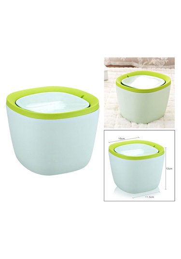 Homyl Plastik Mini Çöp Kovası Kül Kutusu Masaüstü Yeşil Yeşil