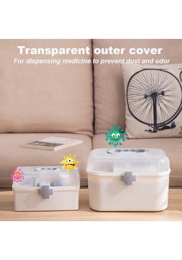 Yuntech01 Büyük Boy Ev İçi Tıbbi Sandık - Çeşitli İlaçları Sınıflandırarak Saklama, Taşınabilir Sağlık Kutusu Mavi