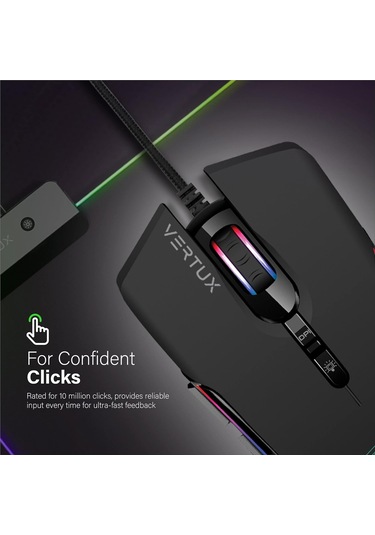 Vertux Oyuncu Mouse Gamecharged Hafif Oyun Özel Led Işıklı 10.00