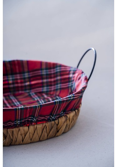 Rustika Nomia Hasır Yuvarlak Ekmek Sepeti - 28 Cm Renkli