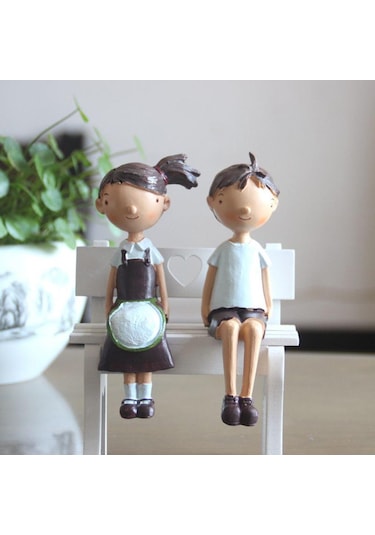 Homyl Reçine Masaüstü Süs Heykeli Çift Ev Ofis Oteller Için Orta