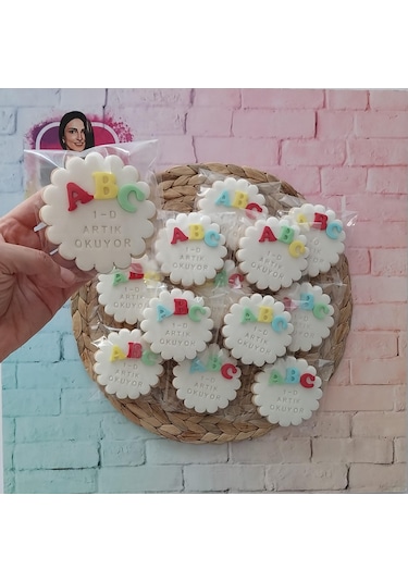 Abc 1.sınıf Okuma Bayramına Özel Hediyelik Butik Kurabiye - 20 Adet