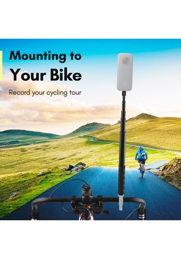 Springsun Andoer Siyah Uçak Alüminyum Gizli Selfie Çubuğu İle Masaüstü Tripod - Insta360 One X/one/evo Uyumlu 28-110cm Uzunluk Aralığı