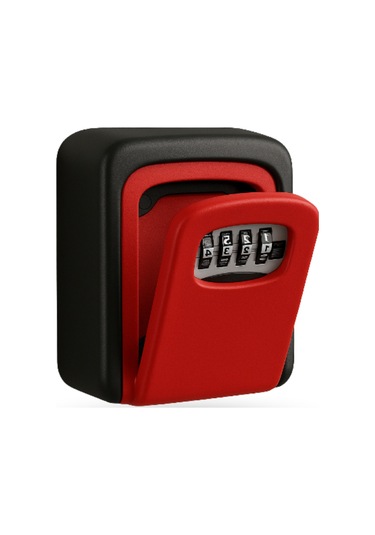 Büro Ev Ofis Güvenliği İçin Kırmızı Şifreli Mini Eşya Anahtar Saklama Kasası