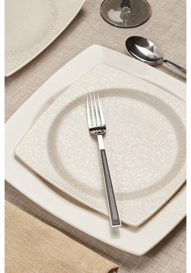 Karaca  Square Bone Flava 24 Parça 6 Kişilik Yemek Takımı