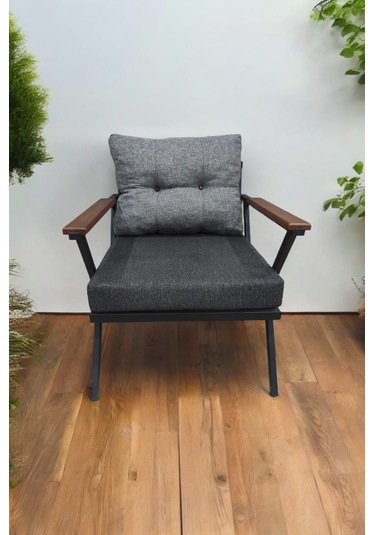 Pilocca Demonte Metal Tekli Bahçe Mobilyası, Antrasit-gri, 60x60 Antrasit  - Gri