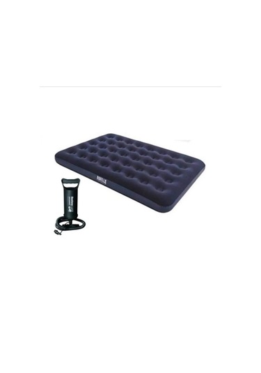 Bestway 67002 Çift Kişilik Şişme Yatak + El Pompası Set Lacivert