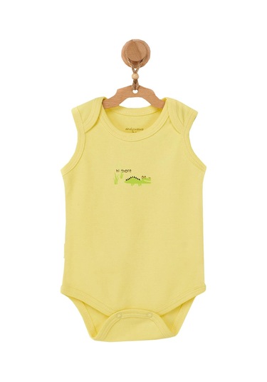 Andywawa Erkek Bebek Hayvan Motifli 2li Body AC22534 Sarı