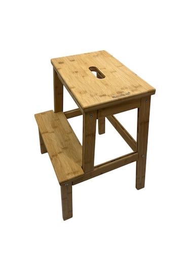 Mutfak Tabure Merdiven Bambu Naturel