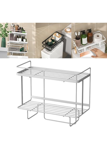 Suntek Magideal Tuvalet Rafı Üzerinde Raf Banyo Alanı 2-katlı-beyaz Beyaz