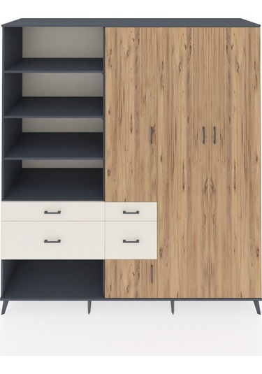 Kronos Dolap 14 Raflı 4 Çekmeceli 4 Kapaklı 220x59x243 Antrasit-çam/aytaşı Atlas Çam/aytası Kronos Dolap 14 Raflı 4 Çekmeceli 4 Kapaklı 220x59x243 Antrasit-çam/aytaşı Atlas Çam/aytası