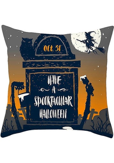 Suluboya Cadılar Bayramı Yastık Kılıfı Şeftali Kabuğu Kanepe Yast Diğer