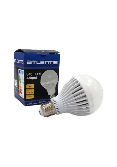 Atlantis 9 W E27 Şarjlı Led Ampul Beyaz Işık