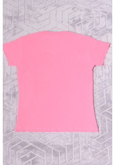 Hçm Kız Çocuk Tshirt Papatya Baskılı Bisiklet Yaka D26 Pembe