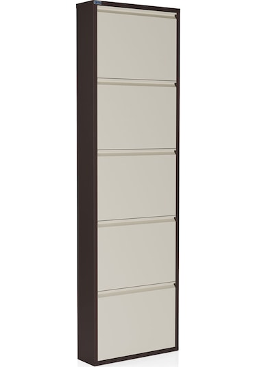 Ceha 5'li Metal Ayakkabılık - Kahverengi/krem K.AYK-5 /AB8317-AB1013