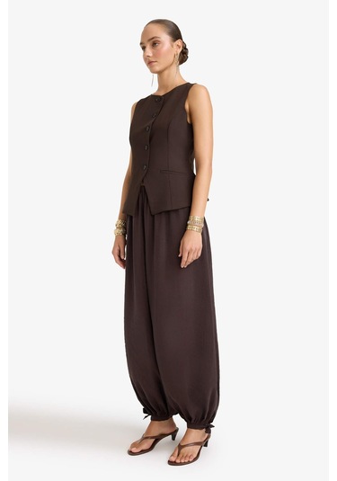 Defacto Balloon Fit Normal Bel Uzun Modal Pantolon G2952ax25aubn220 Kahve