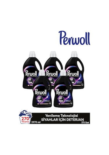 Perwoll Siyah Sıvı Çamaşır Deterjanı 5 x 2970 ML