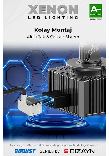 S-dizayn Prime Plus H4 Led Xenon / 45w / 7000k A+ Kalite