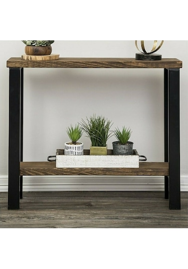 Metal Ayaklı Masif Ahşap  Dresuar. Ceviz